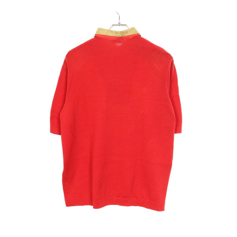 Hermes Knit Red Silk Cotton Scarf Shirt — view 2