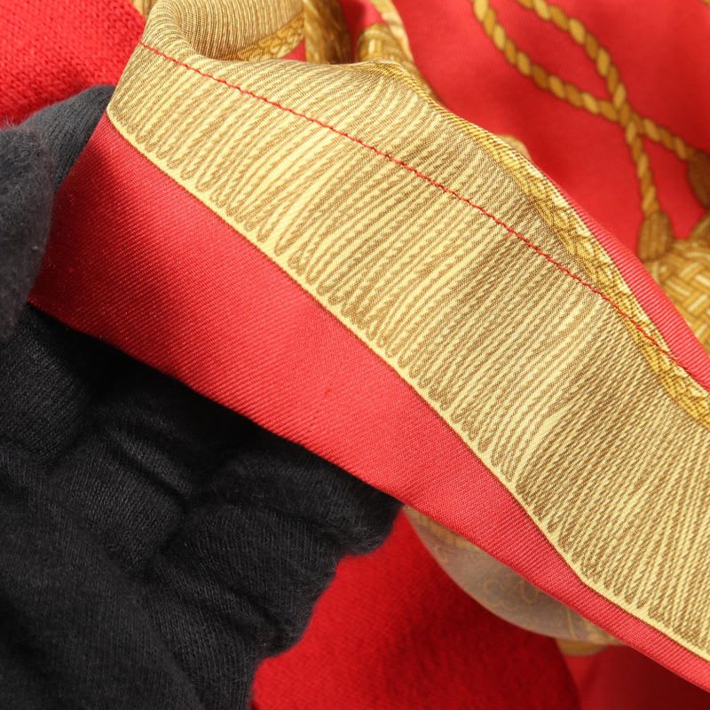 Hermes Knit Red Silk Cotton Scarf Shirt — view 7