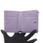 Bottega Veneta Bifold Wallet Intrecciato Purple Leather — view 3