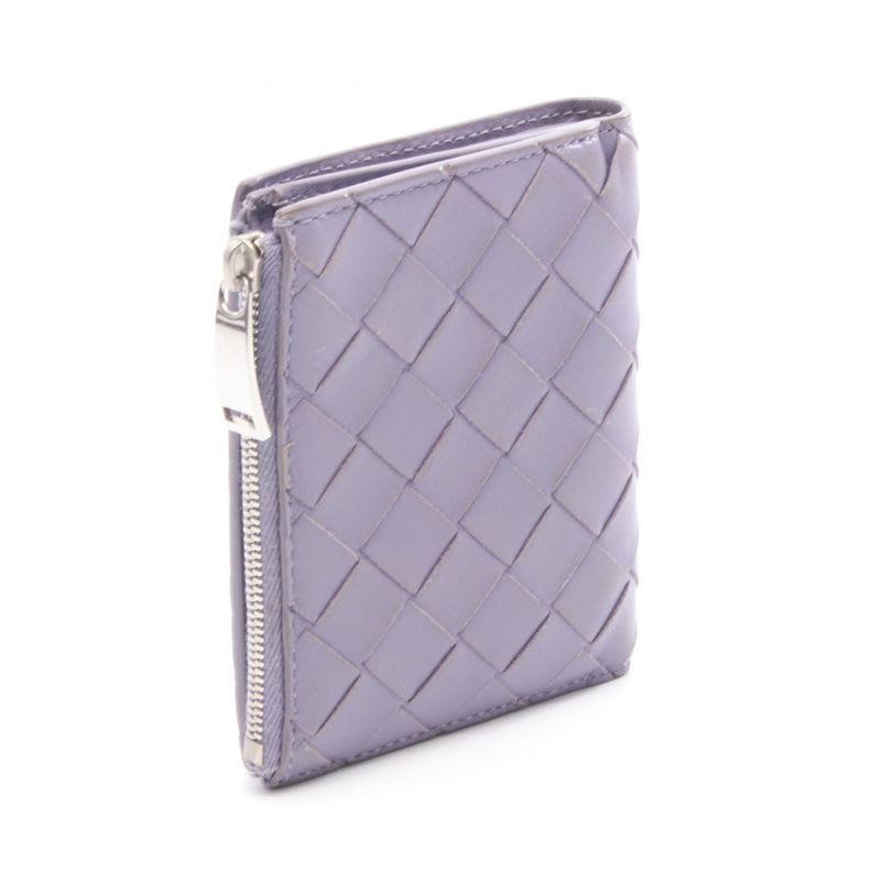 Bottega Veneta Bifold Wallet Intrecciato Purple Leather — view 2