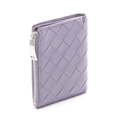 Bottega Veneta Bifold Wallet Intrecciato Purple Leather — view 2