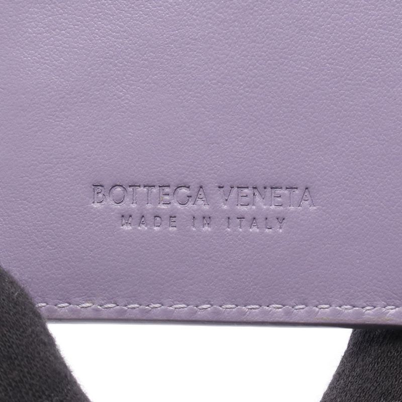 Bottega Veneta Bifold Wallet Intrecciato Purple Leather — view 4