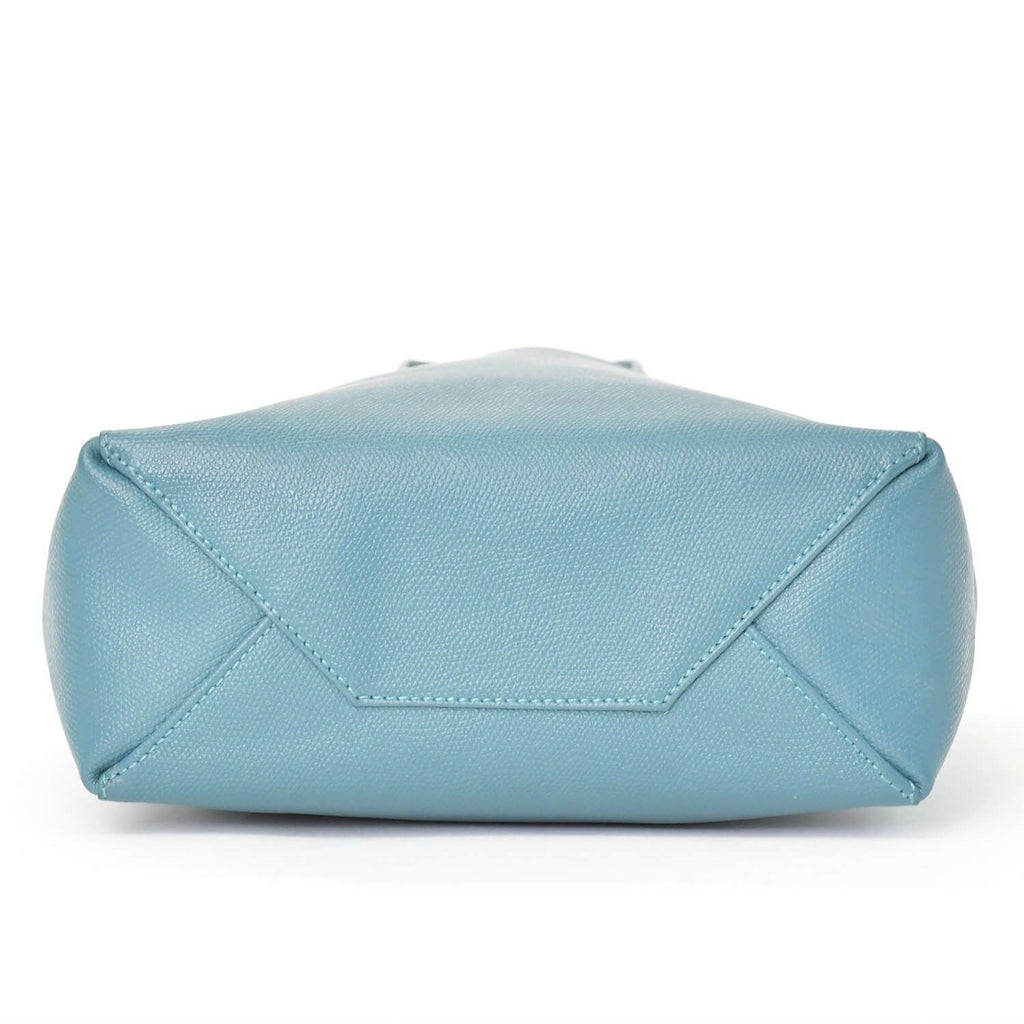 Celine Vertical Cabas Mall 2-Way Tote Bag Blue Celadon Calfskin Gold — view 7