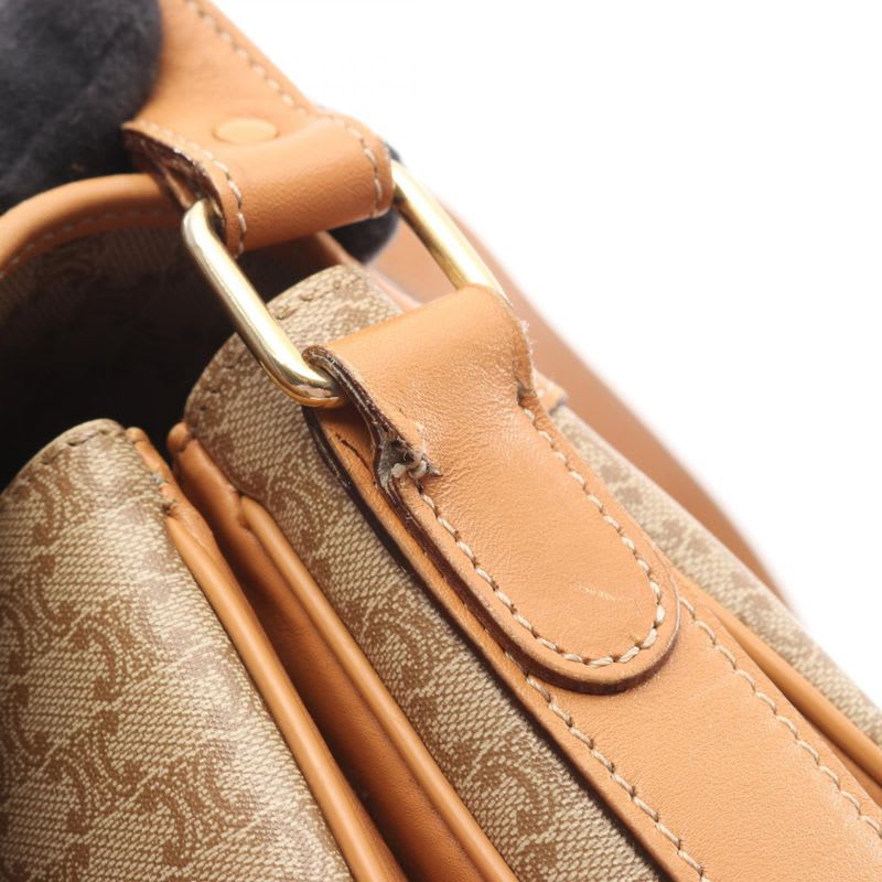Celine Shoulder Bag Macadam Beige Leather — view 6