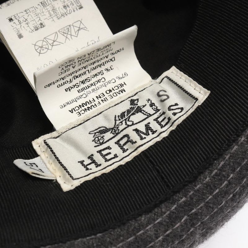 Hermes Hat Gray Silk — view 4