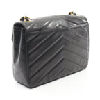 Chanel Shoulder Bag V Stitch Black Lambskin Chain