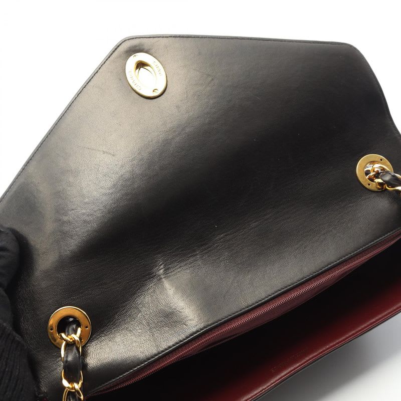 Chanel Shoulder Bag V Stitch Black Lambskin Chain