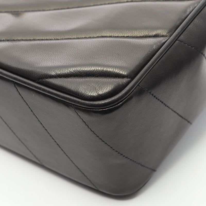 Chanel Shoulder Bag V Stitch Black Lambskin Chain