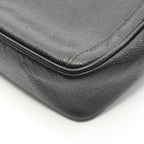 Chanel Shoulder Bag Black Leather Calf Chain
