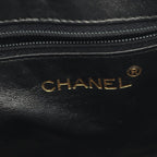Chanel Shoulder Bag Black Leather Calf Chain