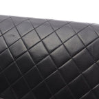 Chanel Shoulder Bag Quilted Full Flap Black Lambskin Push Lock