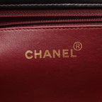 Chanel Shoulder Bag Quilted Full Flap Black Lambskin Push Lock