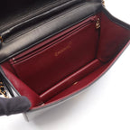Chanel Shoulder Bag Quilted Full Flap Black Lambskin Push Lock