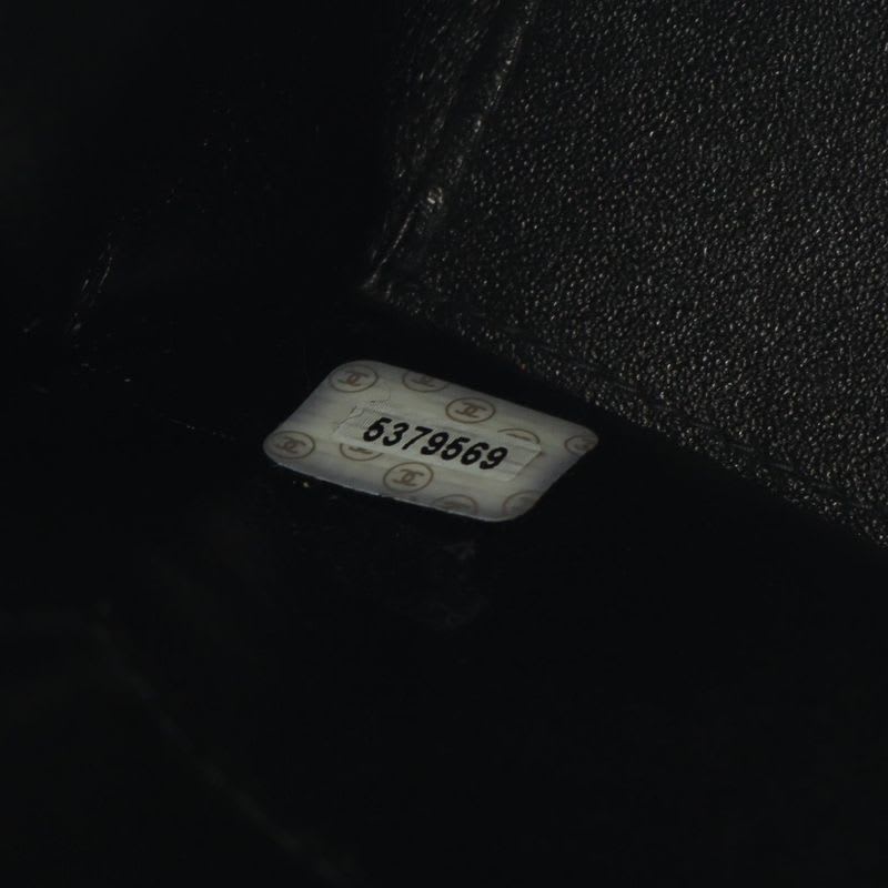 Chanel Tote Bag Black Lambskin Logo Handbag — view 6