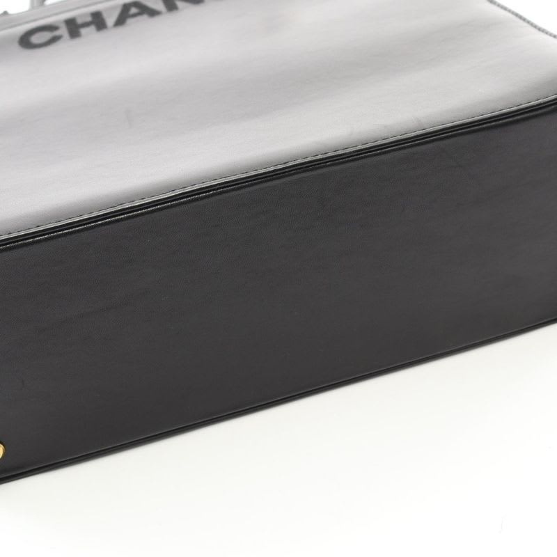 Chanel Tote Bag Black Lambskin Logo Handbag — view 9
