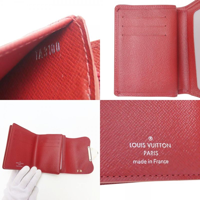 Louis Vuitton Trifold Wallet Portefeuille Joy M6658 M Epi Leather Ruby Silver — view 7