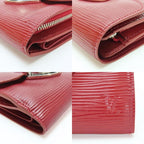 Louis Vuitton Trifold Wallet Portefeuille Joy M6658 M Epi Leather Ruby Silver — view 4