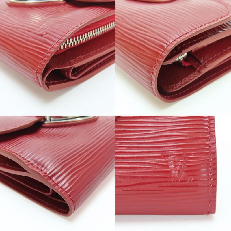 Louis Vuitton Trifold Wallet Portefeuille Joy M6658 M Epi Leather Ruby Silver — view 4