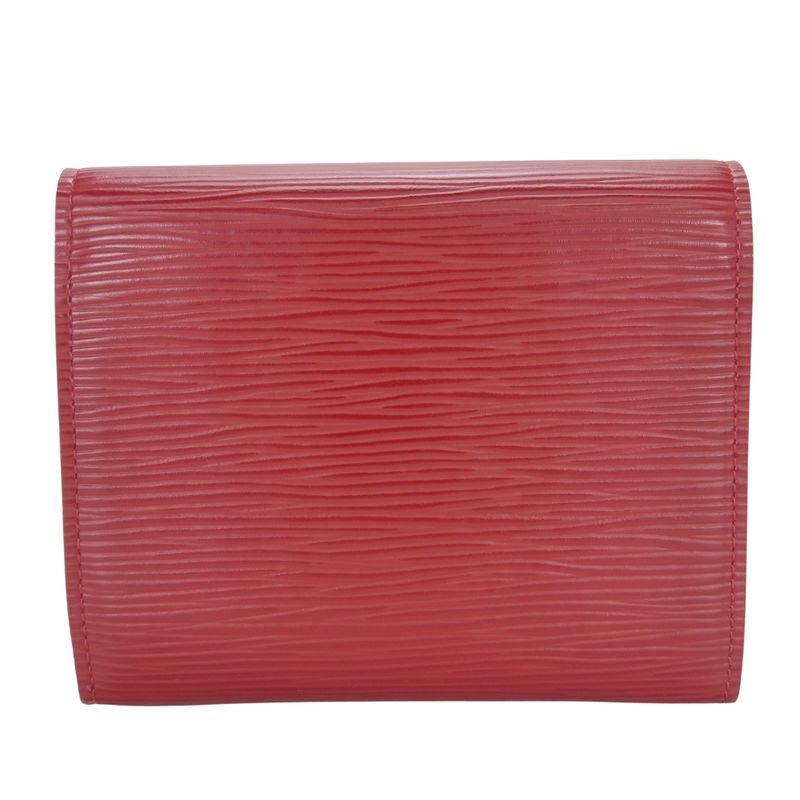 Louis Vuitton Trifold Wallet Portefeuille Joy M6658 M Epi Leather Ruby Silver — view 2