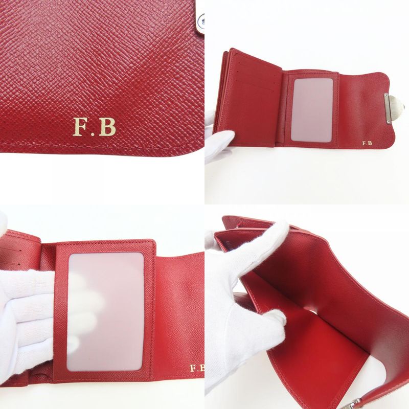 Louis Vuitton Trifold Wallet Portefeuille Joy M6658 M Epi Leather Ruby Silver — view 6