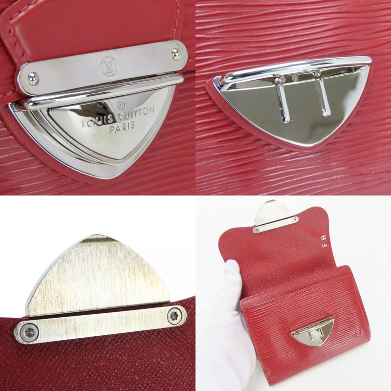 Louis Vuitton Trifold Wallet Portefeuille Joy M6658 M Epi Leather Ruby Silver — view 5