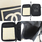 Chanel Shoulder Bag Sports Line Jacquard Nylon Ivory Black — view 7
