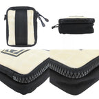 Chanel Shoulder Bag Sports Line Jacquard Nylon Ivory Black — view 4