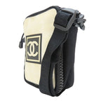 Chanel Shoulder Bag Sports Line Jacquard Nylon Ivory Black — view 3