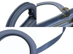 Dior Diorissimo 2-Way Handbag Blue Black Leather Silver — view 7