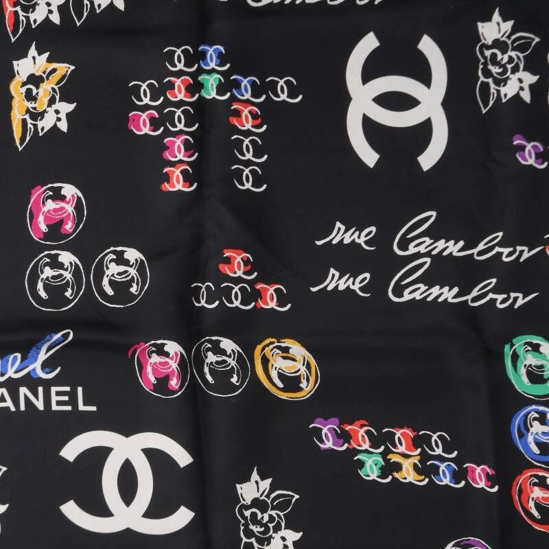 Chanel Coco Mark All-over Pattern Silk Scarf — view 2