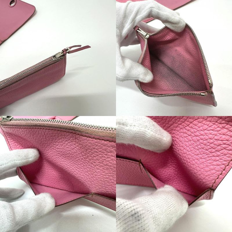 Hermes Long Wallet Dogon GM Taurillon Clemence Pink — view 8