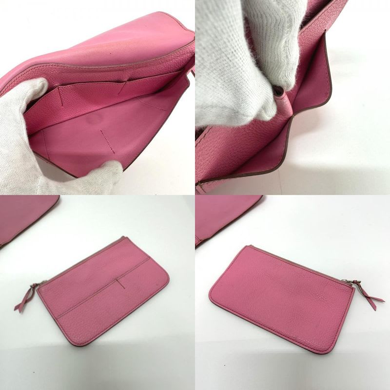 Hermes Long Wallet Dogon GM Taurillon Clemence Pink — view 7