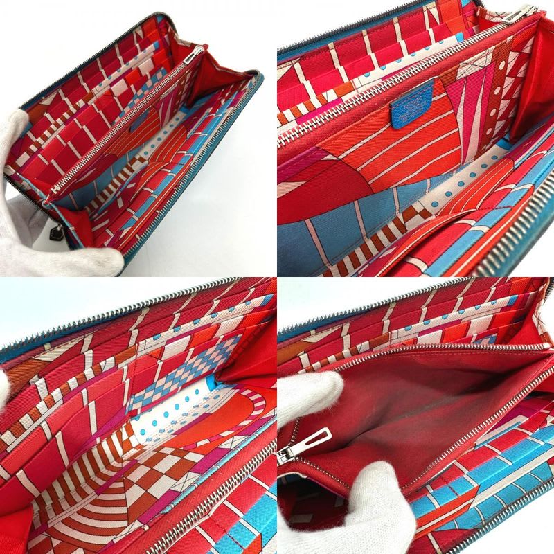 Hermes Long Wallet Azap Silk In Epson Blue — view 7