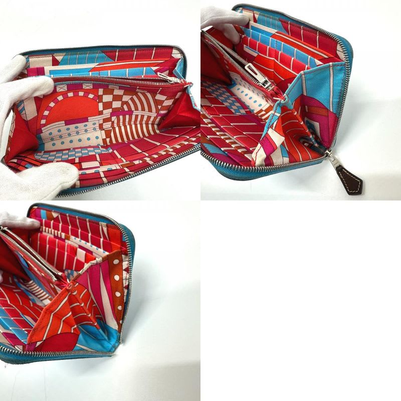 Hermes Long Wallet Azap Silk In Epson Blue — view 9