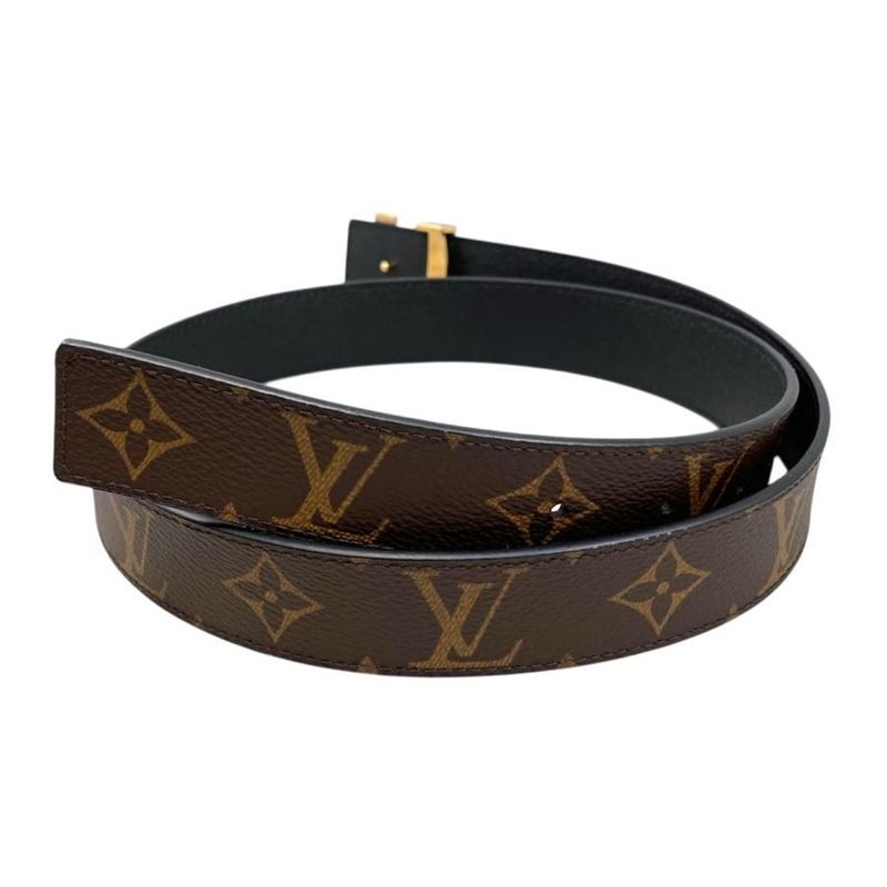 Louis Vuitton Belt Sainteur Initial M9453 Monogram Brown Black Gold Hardware — view 3