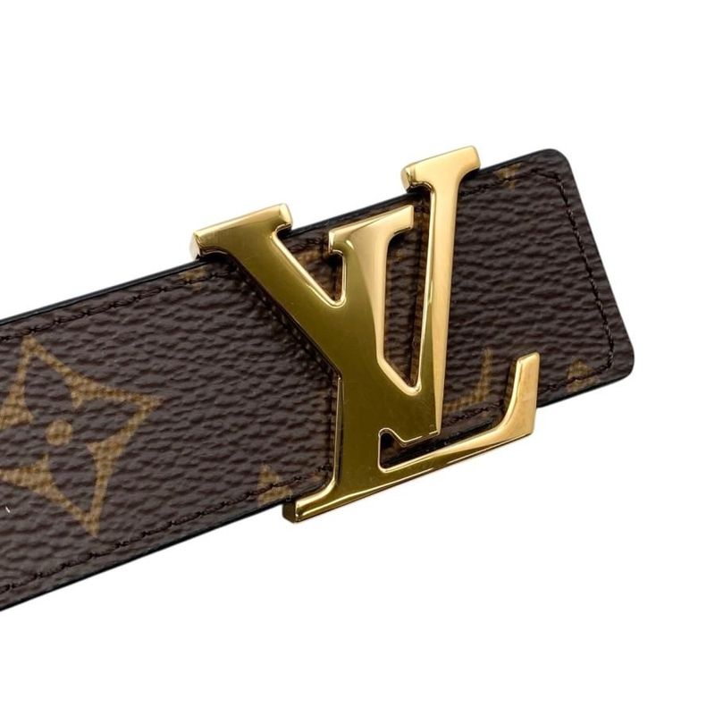Louis Vuitton Belt Sainteur Initial M9453 Monogram Brown Black Gold Hardware — view 4
