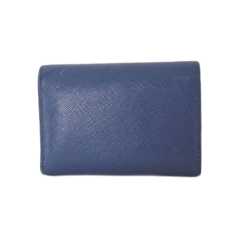 Prada Trifold Wallet Saffiano Leather Blue — view 2