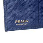 Prada Trifold Wallet Saffiano Leather Blue — view 7