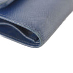Prada Trifold Wallet Saffiano Leather Blue — view 4
