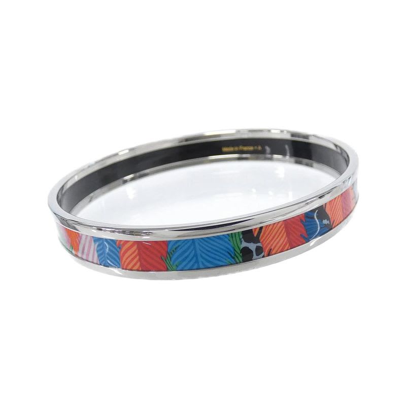 Hermes Leopard Print Stainless Steel Bangle — view 3