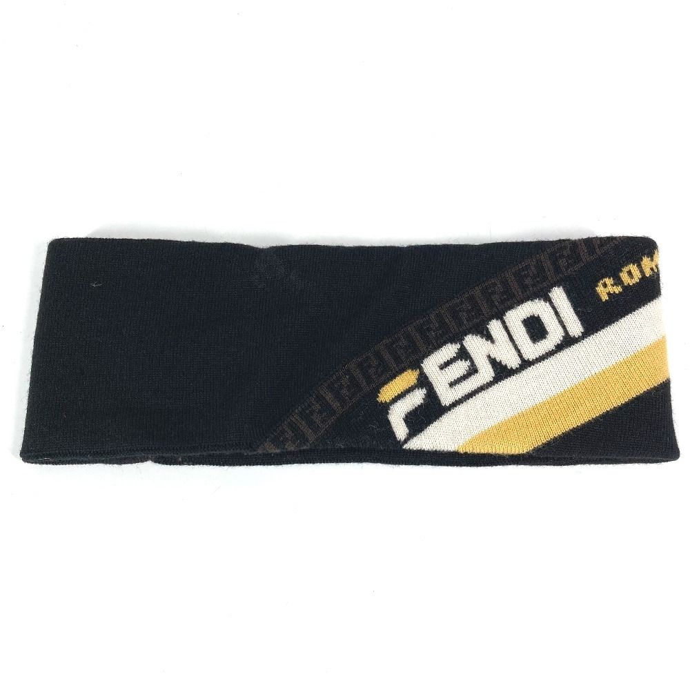 Fendi Headband Logo Fxs 385 Wool Black