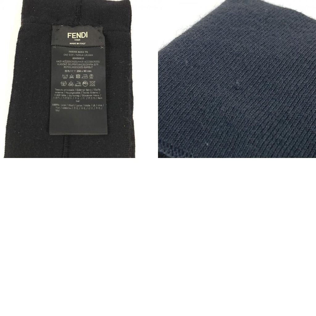 Fendi Headband Logo Fxs 385 Wool Black — view 9