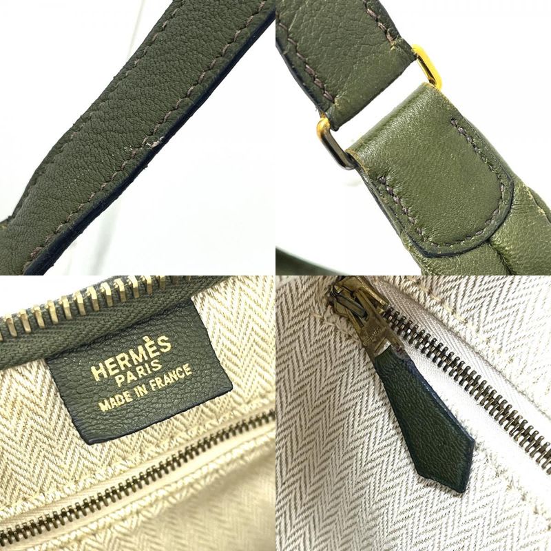 Hermes Handbag Gao Leather Khaki — view 9