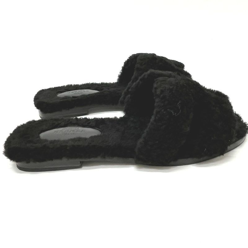 Hermes Sandals Oran Mouton Black — view 5