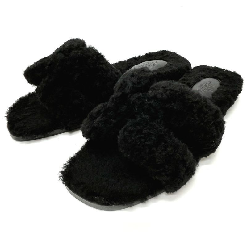 Hermes Sandals Oran Mouton Black — view 3