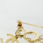 Chanel Gold-Toned Signature CC Clear Brooch — view 5