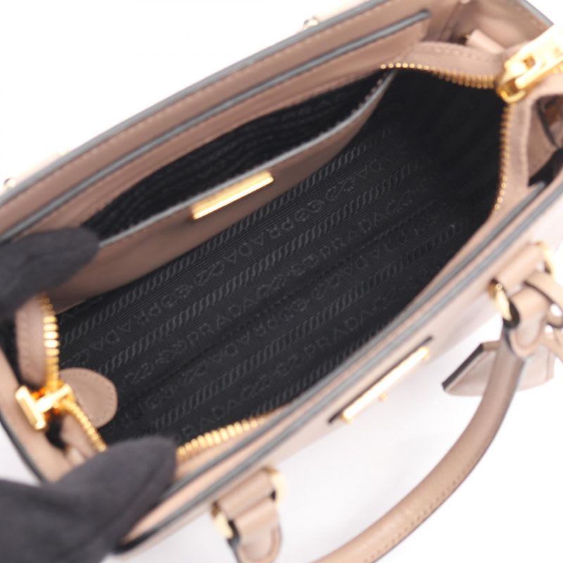 Prada Handbag Saffiano Soft C Beige Leather Galleria 2-Way — view 4