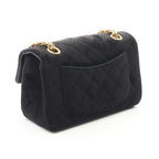 Chanel Shoulder Bag 2.55 Black Fabric Mini Quilted Chain
