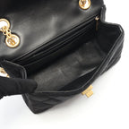 Chanel Shoulder Bag 2.55 Black Fabric Mini Quilted Chain