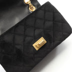 Chanel Shoulder Bag 2.55 Black Fabric Mini Quilted Chain